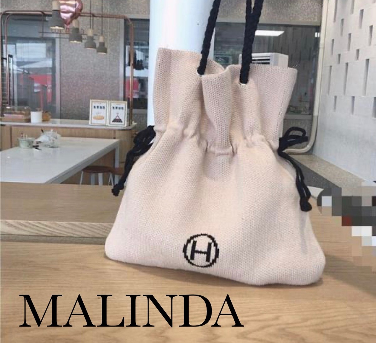 Hロゴ Bag バッグ レディース Hロゴ 英字 ロゴ トートバッグ ハンドバッグ ショルダーバッグ Malinda マリンダ