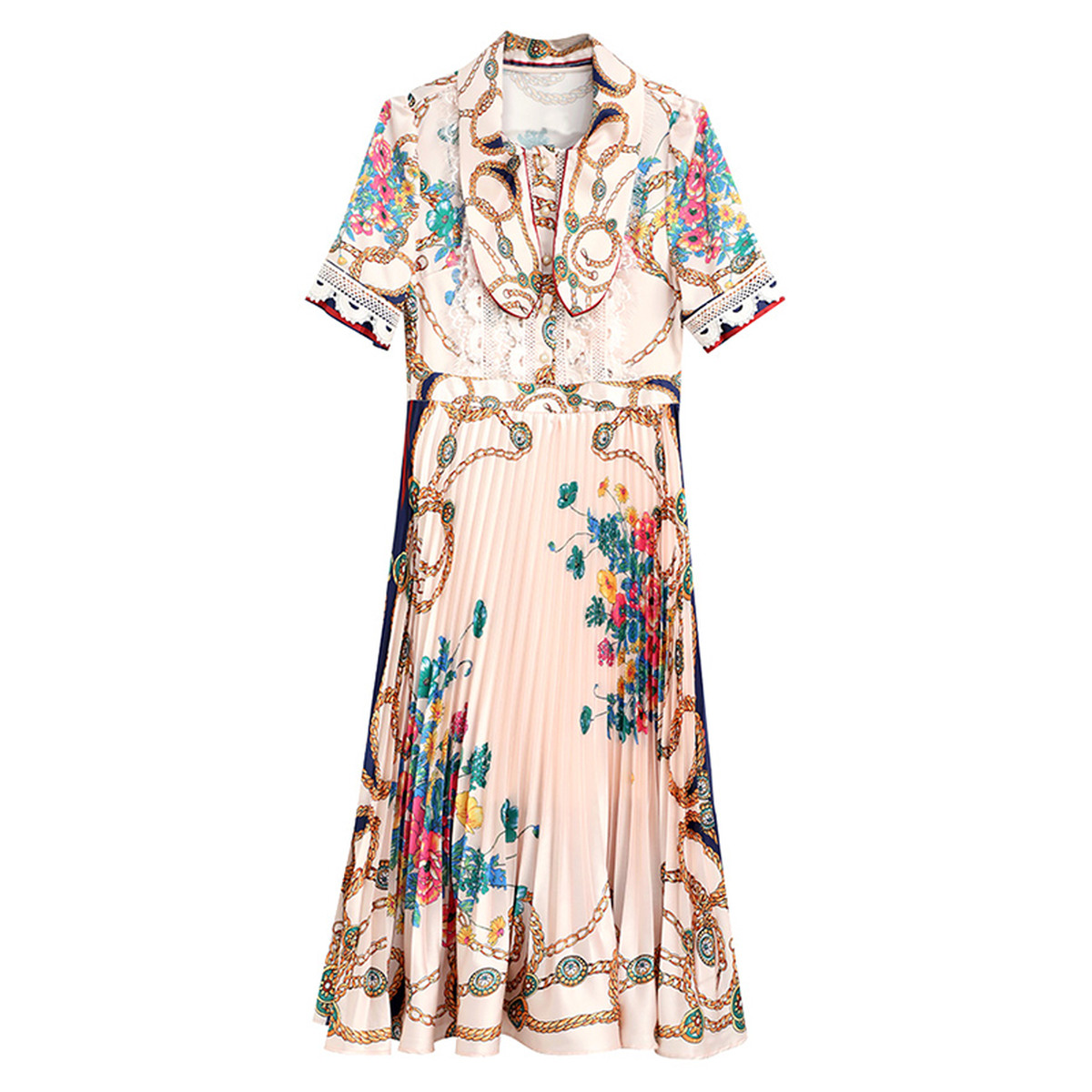 スカーフ柄 ワンピース Lucia