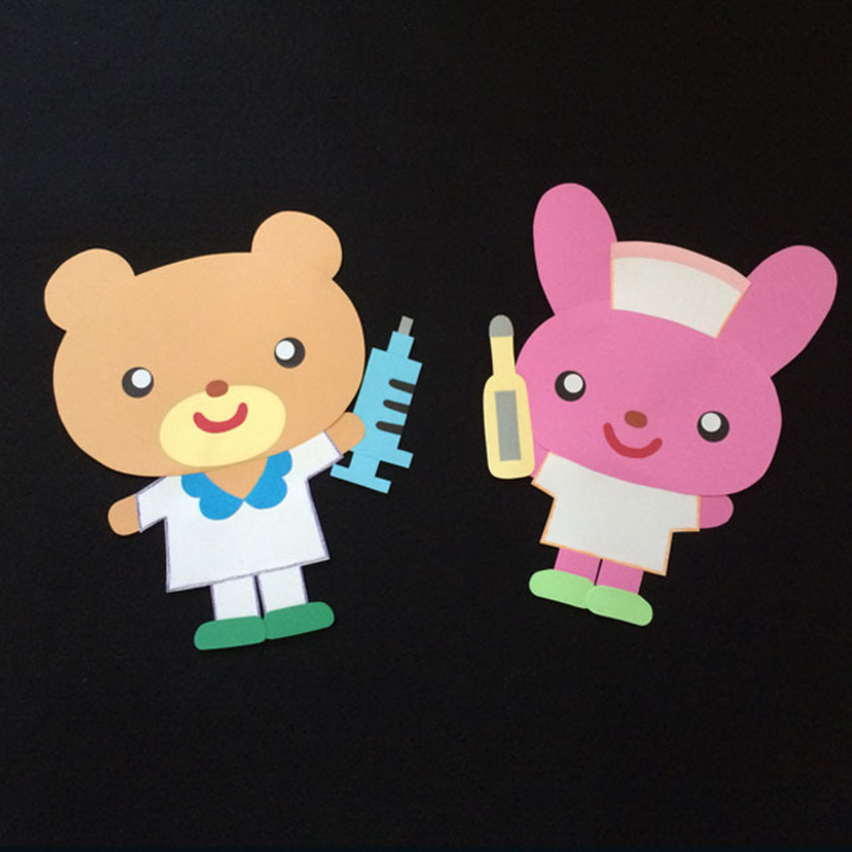 お医者さんと看護師さんの壁面装飾セット 小児科のお医者さんでも使えます Kobito