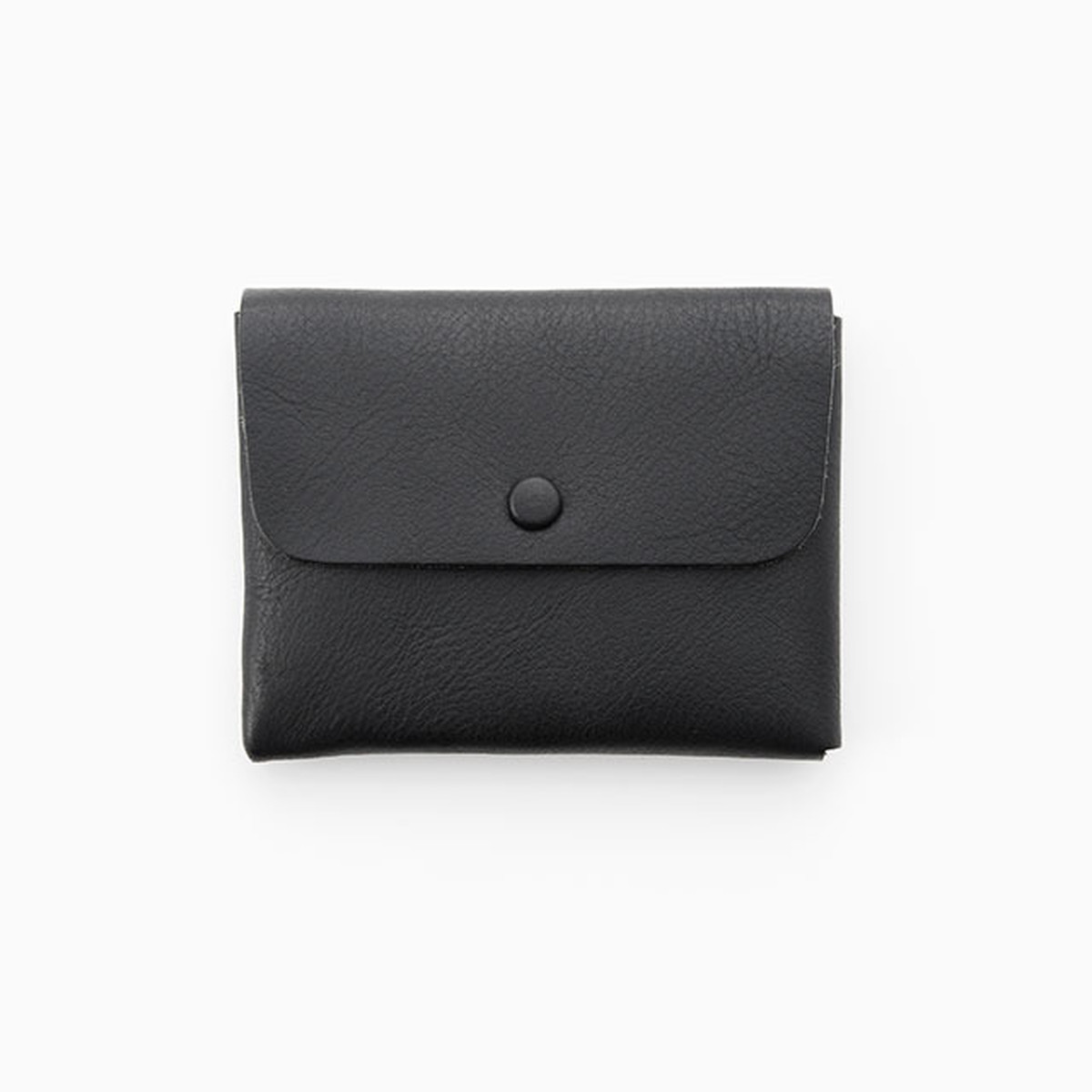Wallet Black (シュリンクレザー、くるみボタンタイプ） | hoshi kana online shop