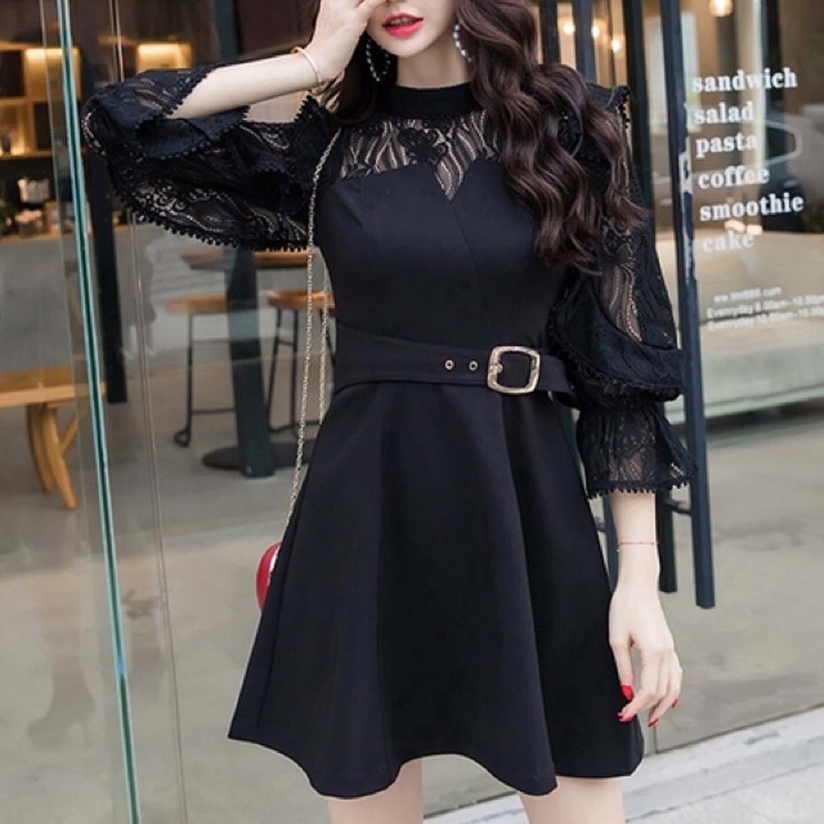 ଘ ଓ ベルト付き レースアップ Aラインワンピース ଘ ଓ 量産型 地雷 ジャニオタ Princesshyatt プリンセスハイアット 圧倒的なヒロインになれる量産型 地雷系ファッション専門店