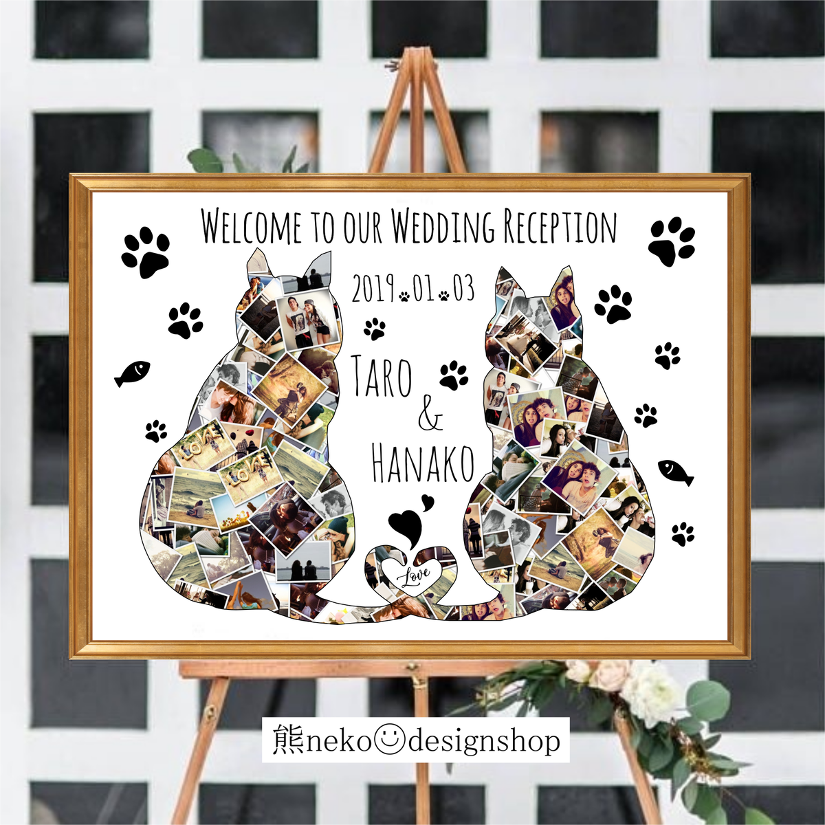 猫デザイン ウェルカムボード 熊neko Designshop