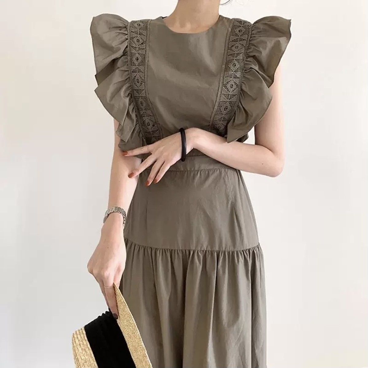 日本最大級 Oneショルダーフリルミディワンピース 3色 S M 13 安い購入 Theblindtigerslidell Com