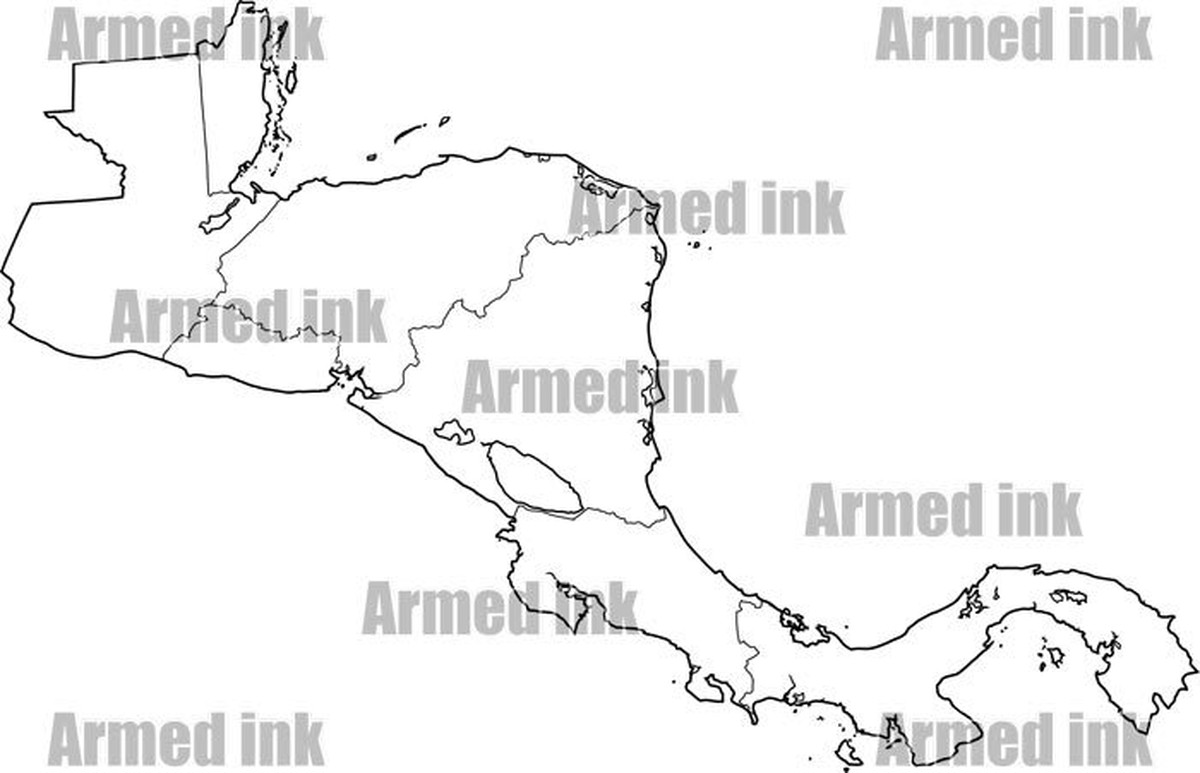 商用可素材 中央アメリカの国々の白地図セットを紹介 1coins