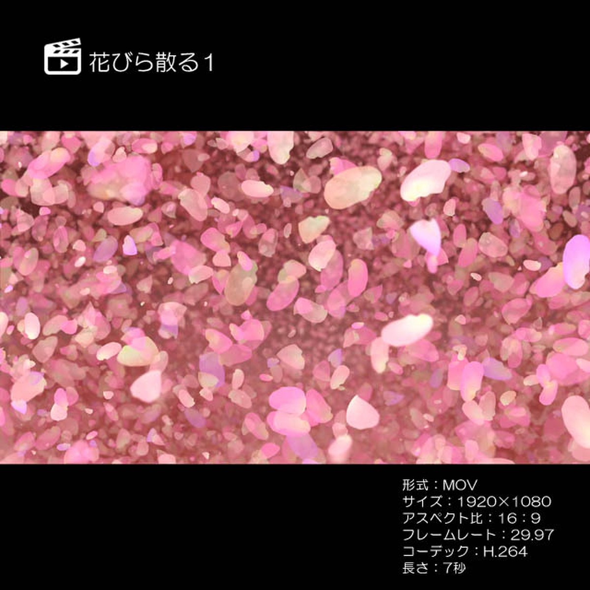 花びら散る1 著作権フリーcg映像販売
