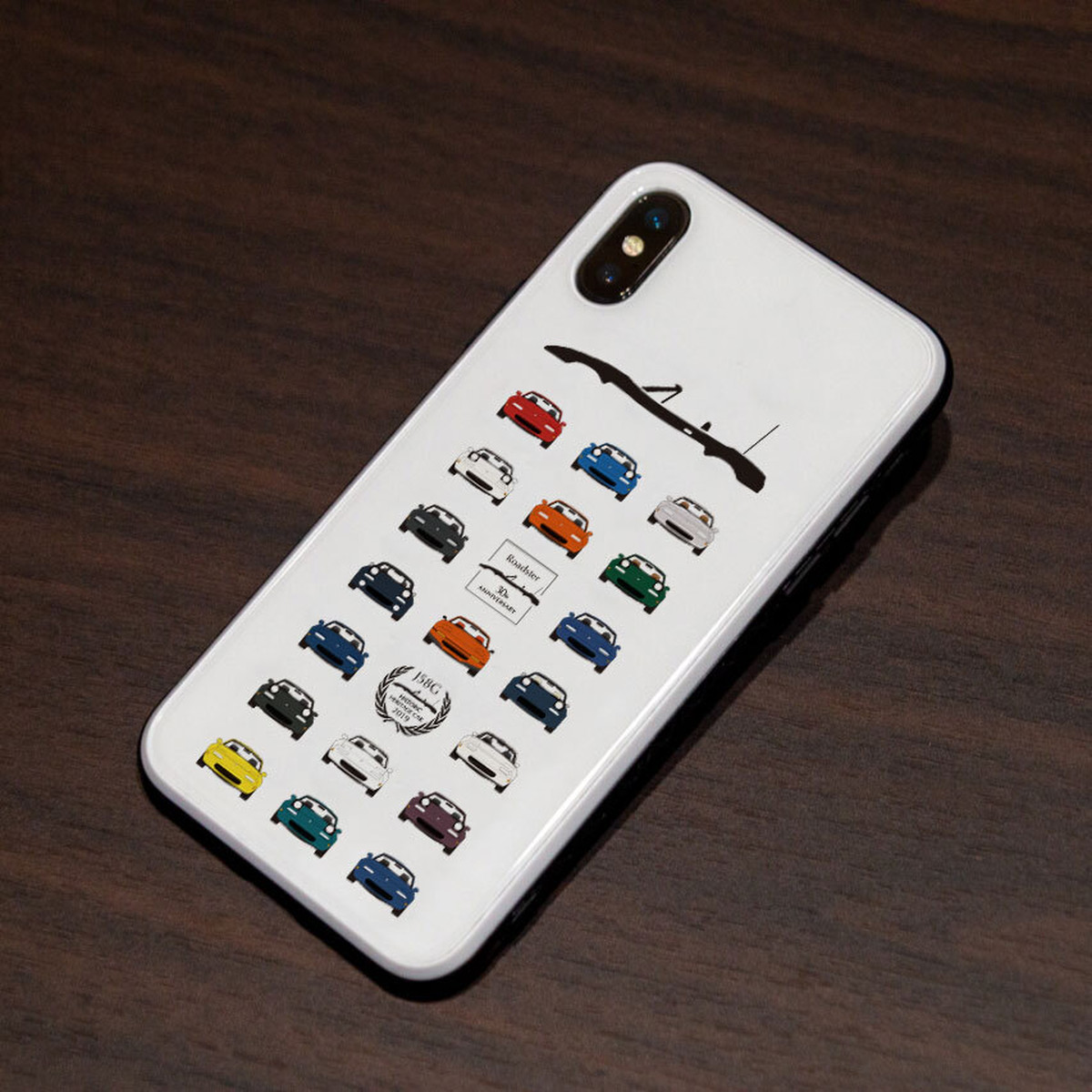 強化ガラス仕上げ Iphoneケース Na集合 シルエット付き ブラック Opencafe Garage Store