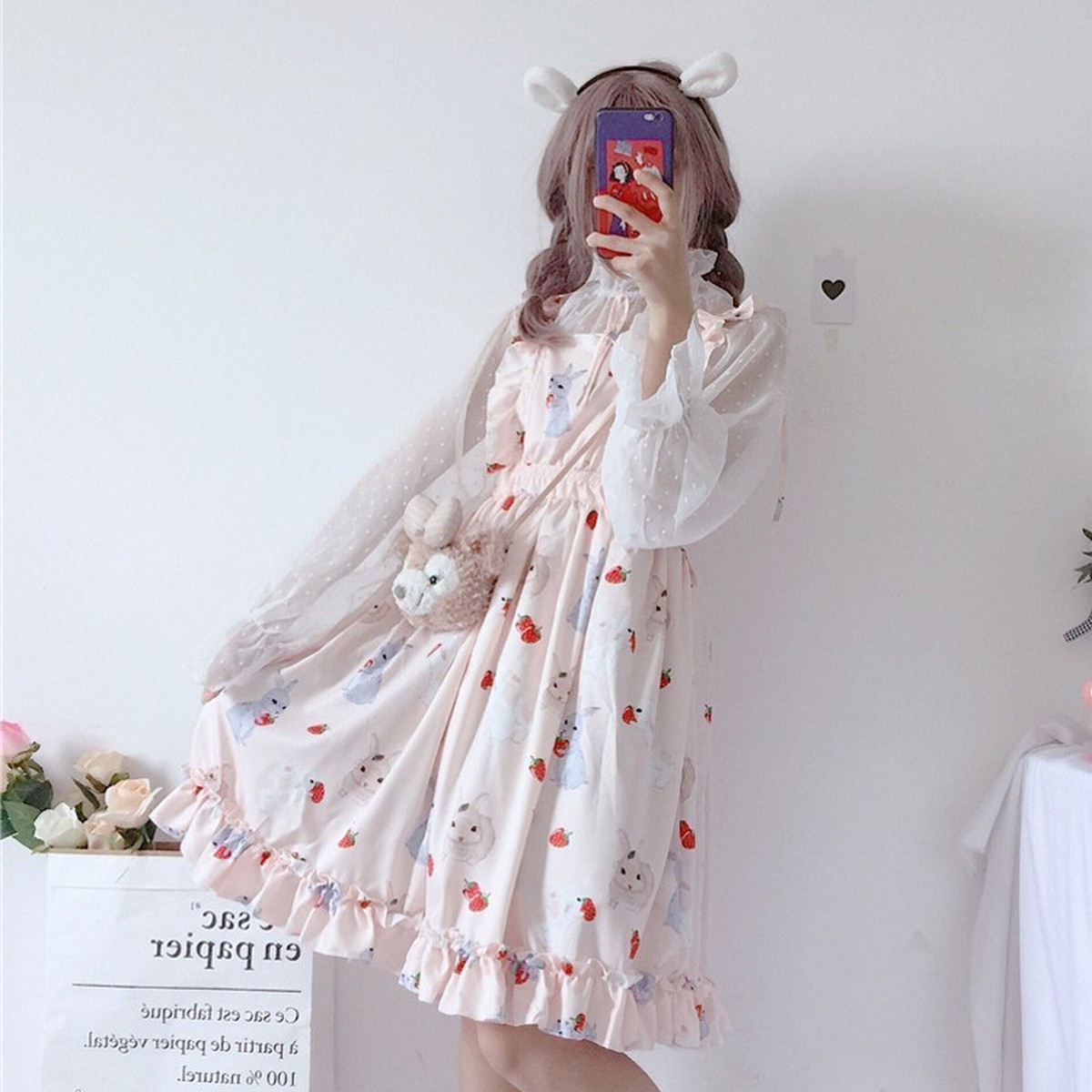 ゆめかわ 原宿 ロリータ系 ウサギ柄ワンピース Like Happy インポートセレクトショップ Co