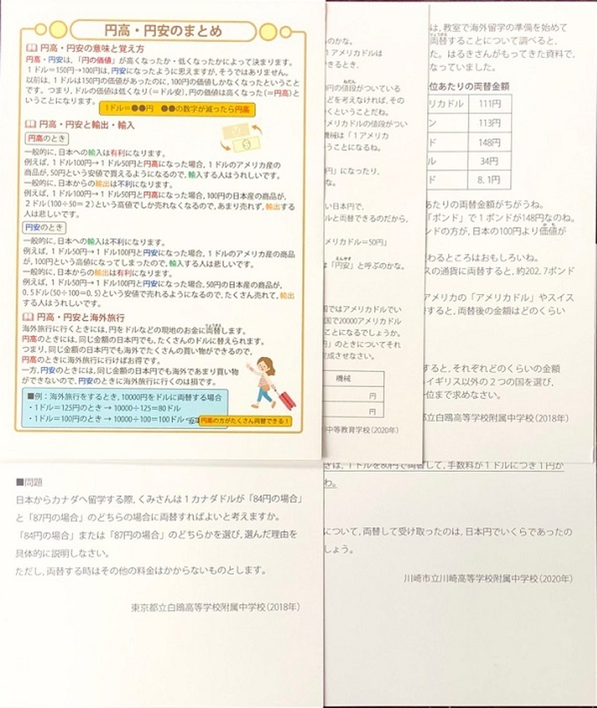 ☆ブログの読者様 感謝キャンペーン！ 第３弾！「為替・単位換算・円高円安」カード | 恋する中高一貫校 適性検査 徹底攻略！