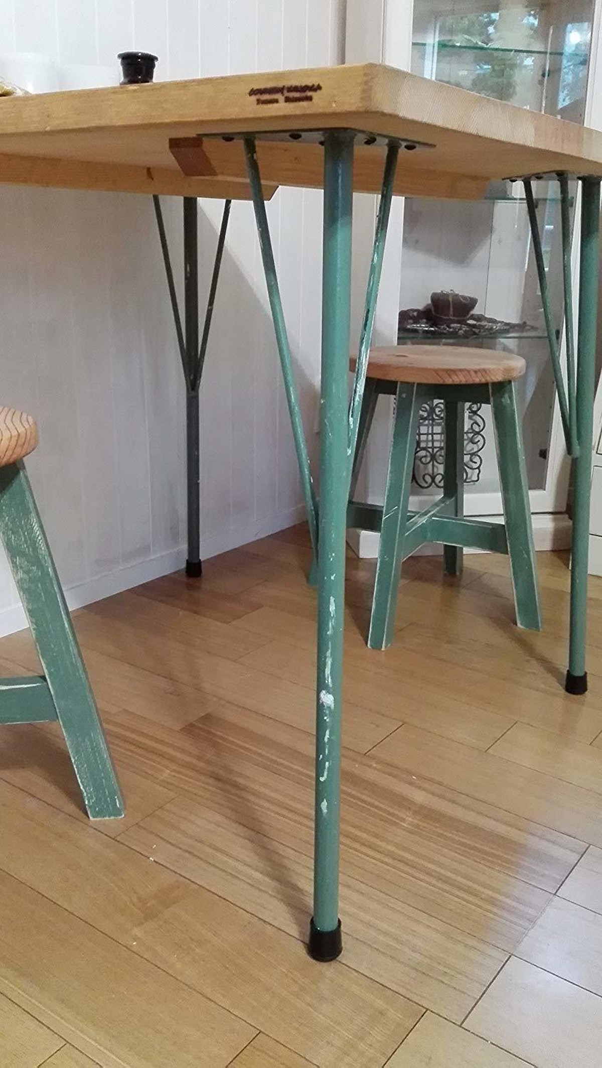 アイアンレッグ DIY素材テーブル脚 傾斜タイプ4本セット鉄足 (L ミントグリーン) | オーダー家具のKINOKA