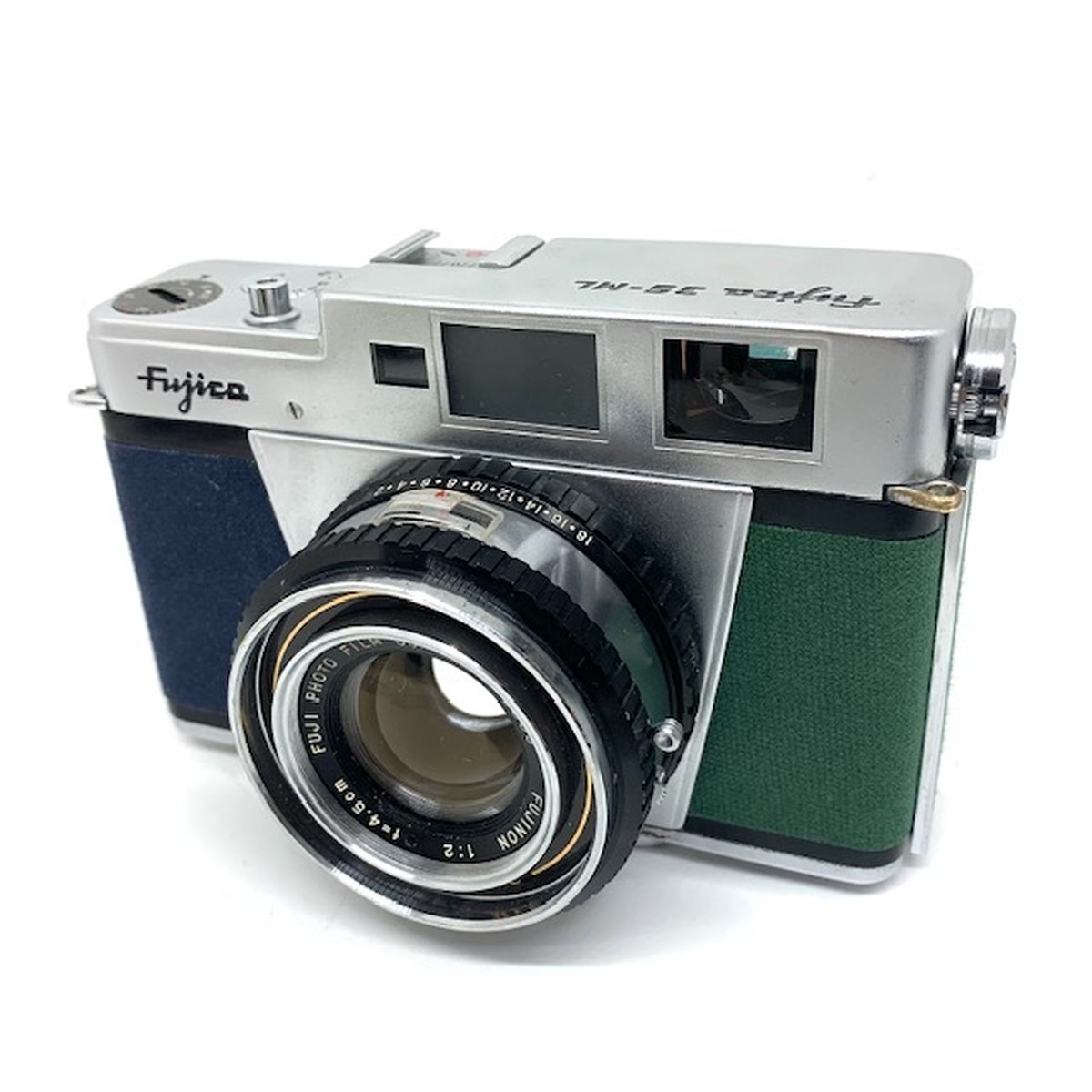 21 071 リメイク カメラ Fujica 35ml ネイビーブルー グリーン フィルムカメラ ごん色カメラ