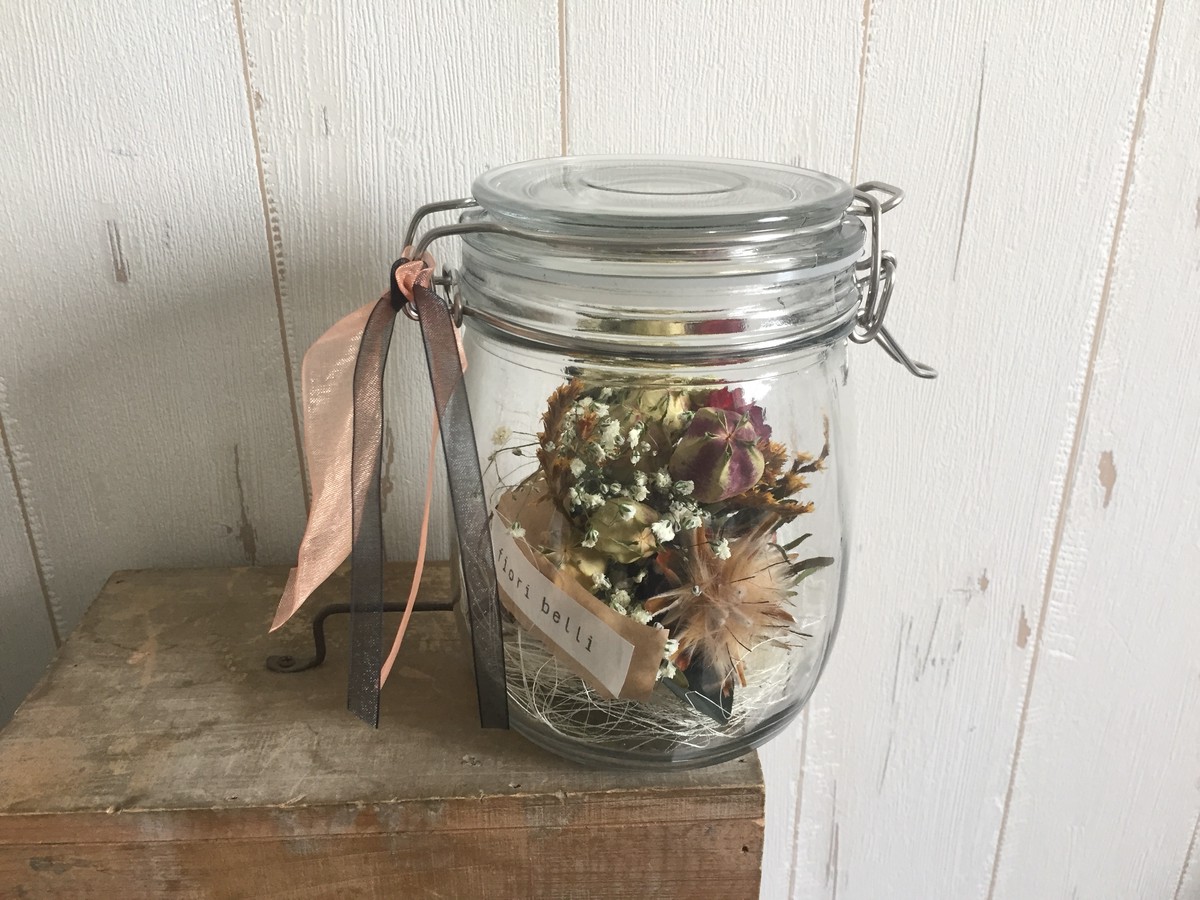 ドライフラワーブーケ瓶詰め Fiori Belli