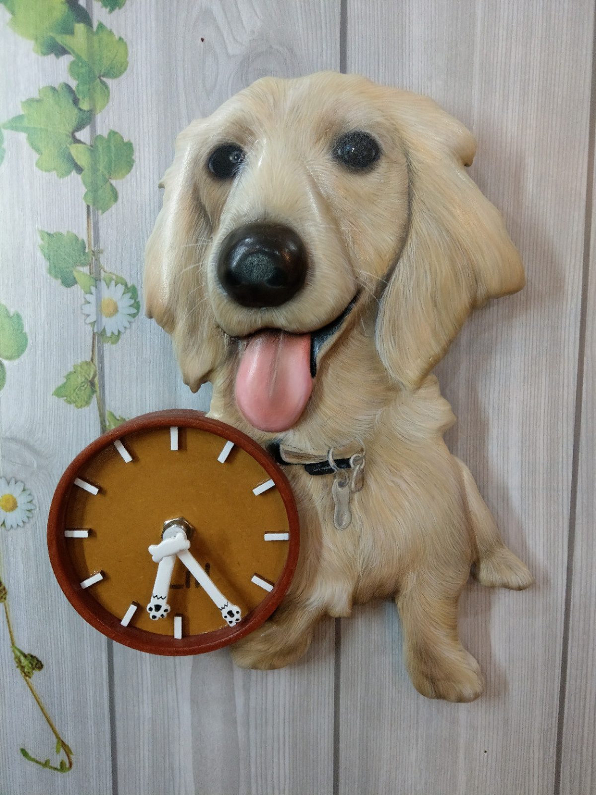 ワンちゃん時計 3d リアル 立体 オーダー ペット 時計 似顔絵 愛犬 犬グッズ 壁掛時計 わいい時計 似顔絵時計 立体時計 手作り時計 プレゼント サプライズ Artcreate アートクリエイト