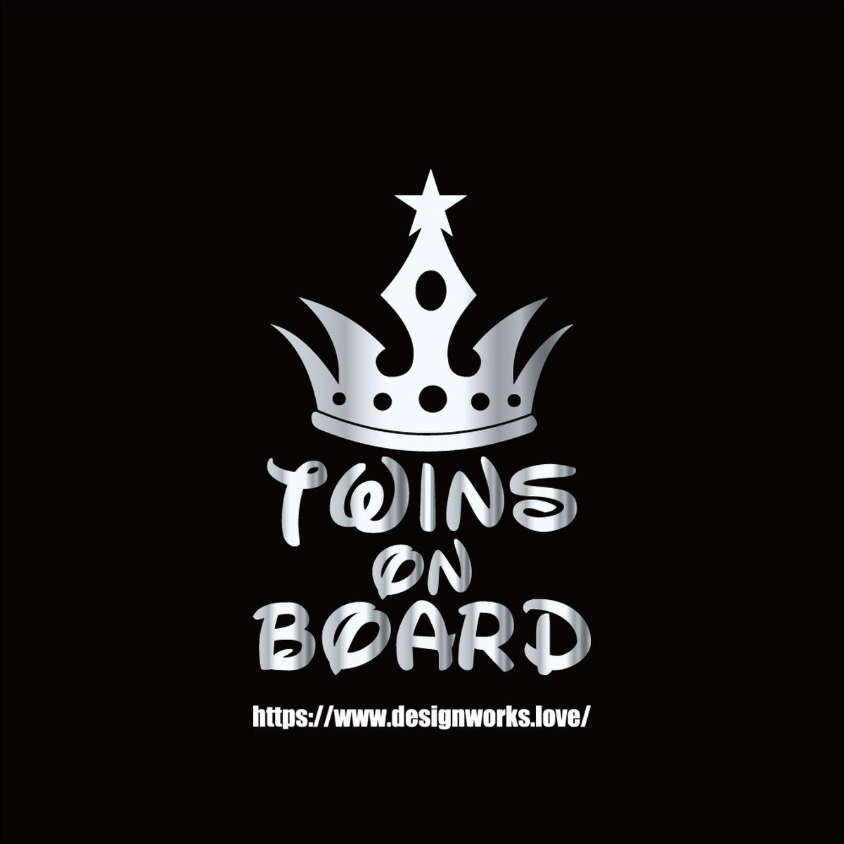 全10色 Twins On Board クラウン 王冠 ステッカー Designworks