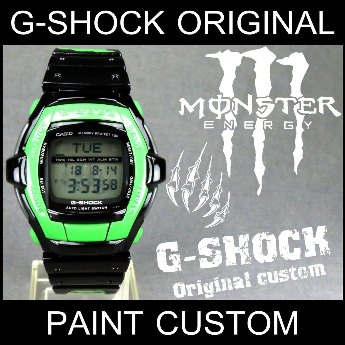 ｇショック カスタム モンスターエナジー Gt 006 G Cool エアーブラシ 塗装 1点物 限定 デジタル G Shock カスタム ペイント 専門店 Relation