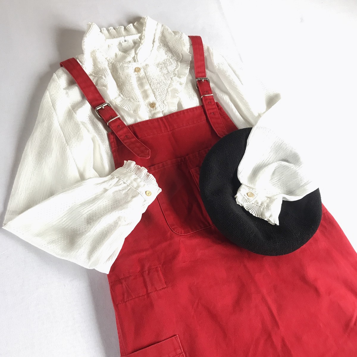 Used レトロ 赤 ワンピース 古着 ヴィンテージ Vintage 古着屋mojo