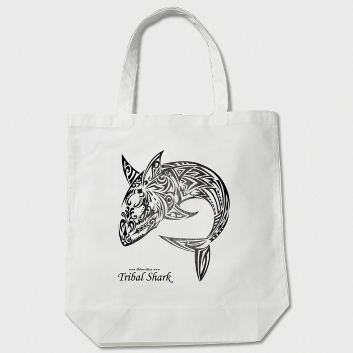 トートバッグ 鮫 Shark Black Shikunu Tribal