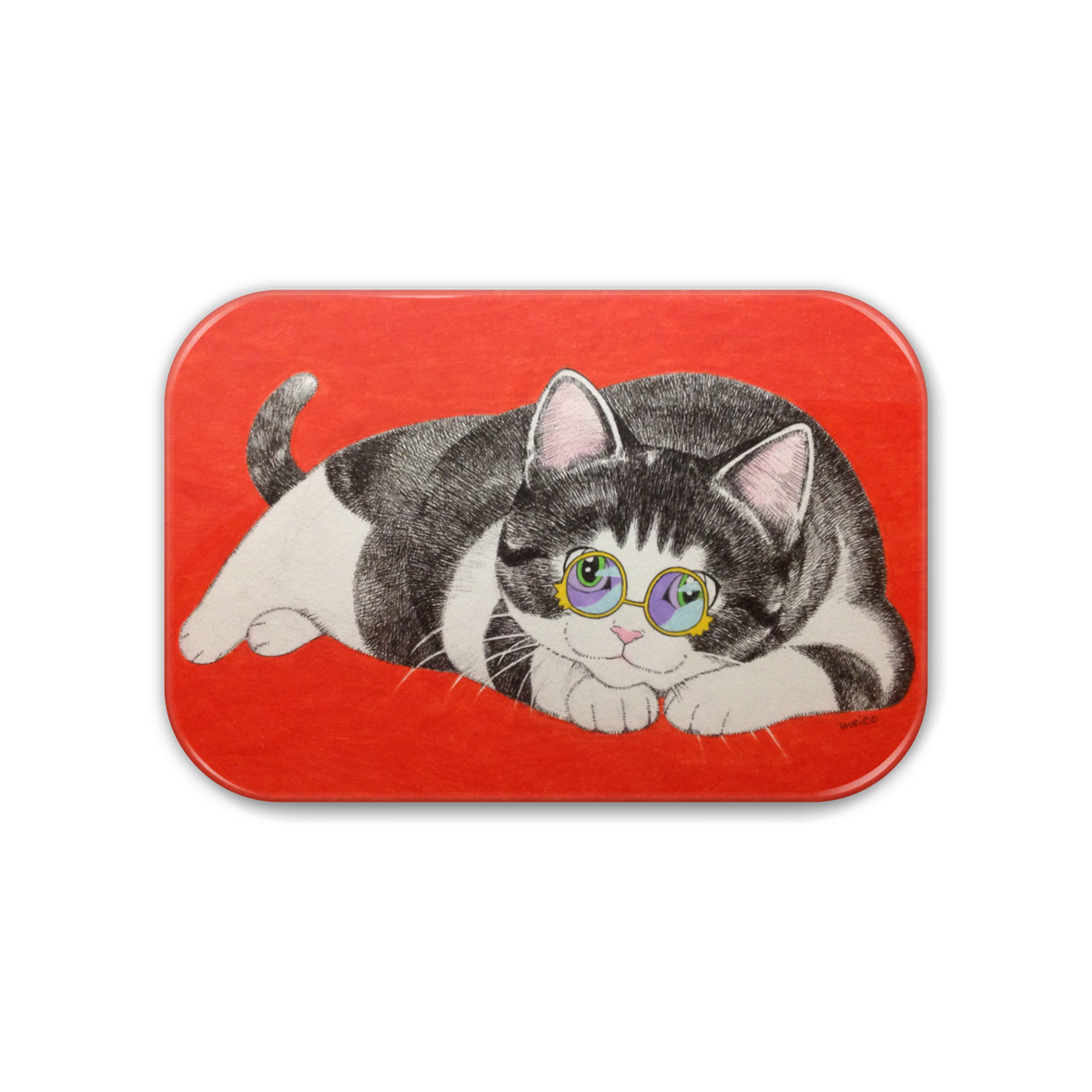 メガネ猫 缶バッジ Atelier Meico
