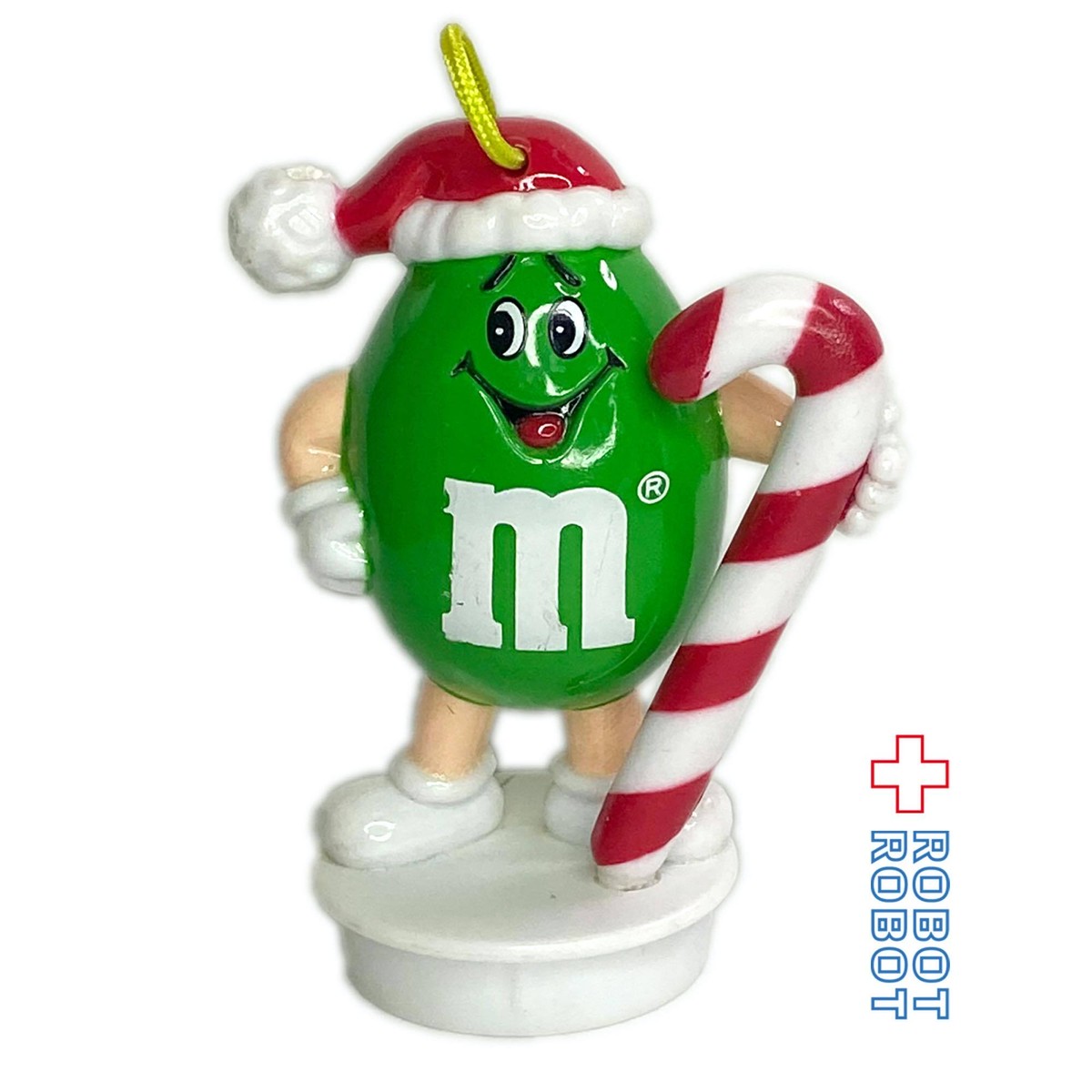 M M S 1992 サンタハットピーナッツグリーン With Candy Cane クリスマスオーナメント Robotrobot