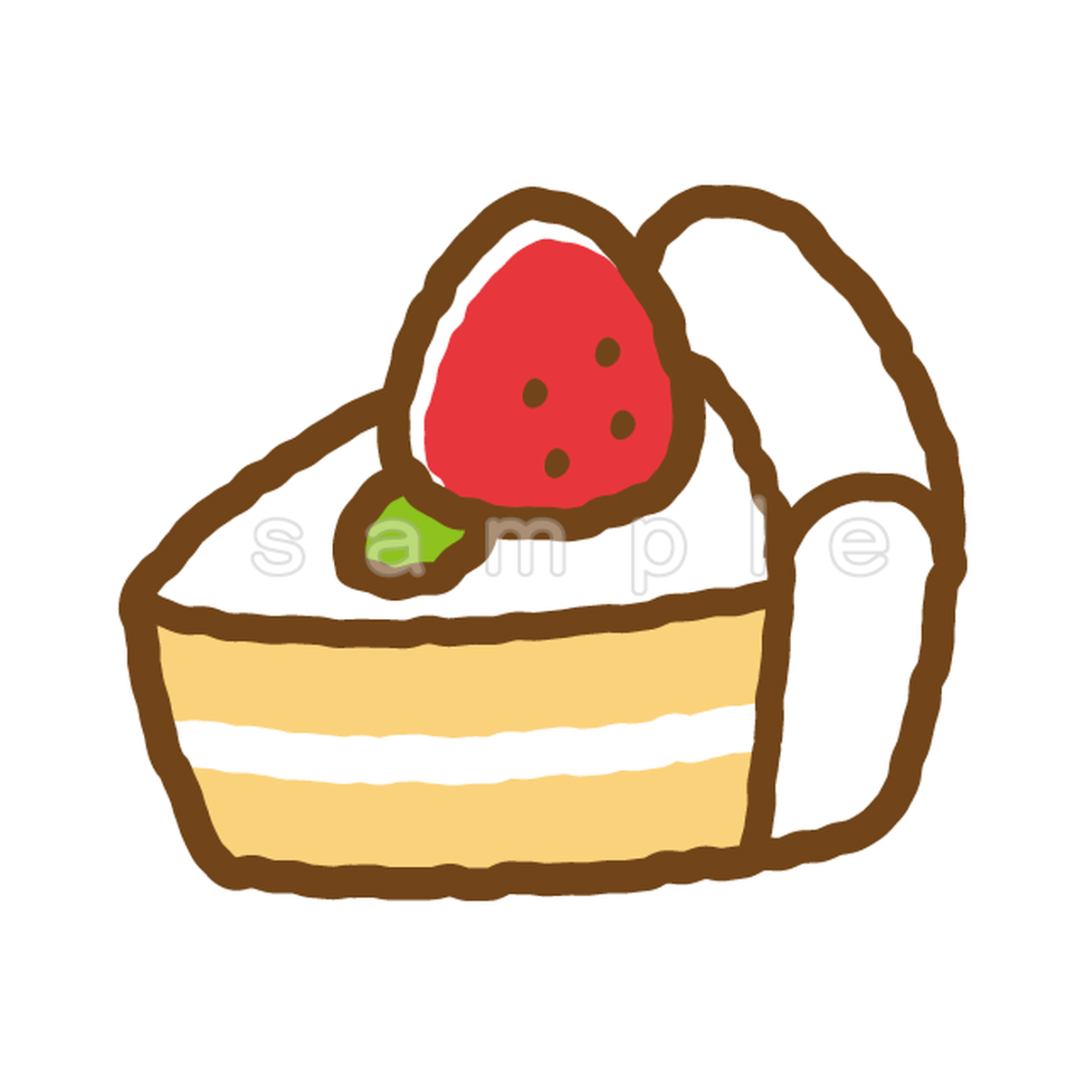 いちごのショートケーキ A005 Png イラストショップくま 商用利用okのかわいいイラストのフリー素材がたくさん