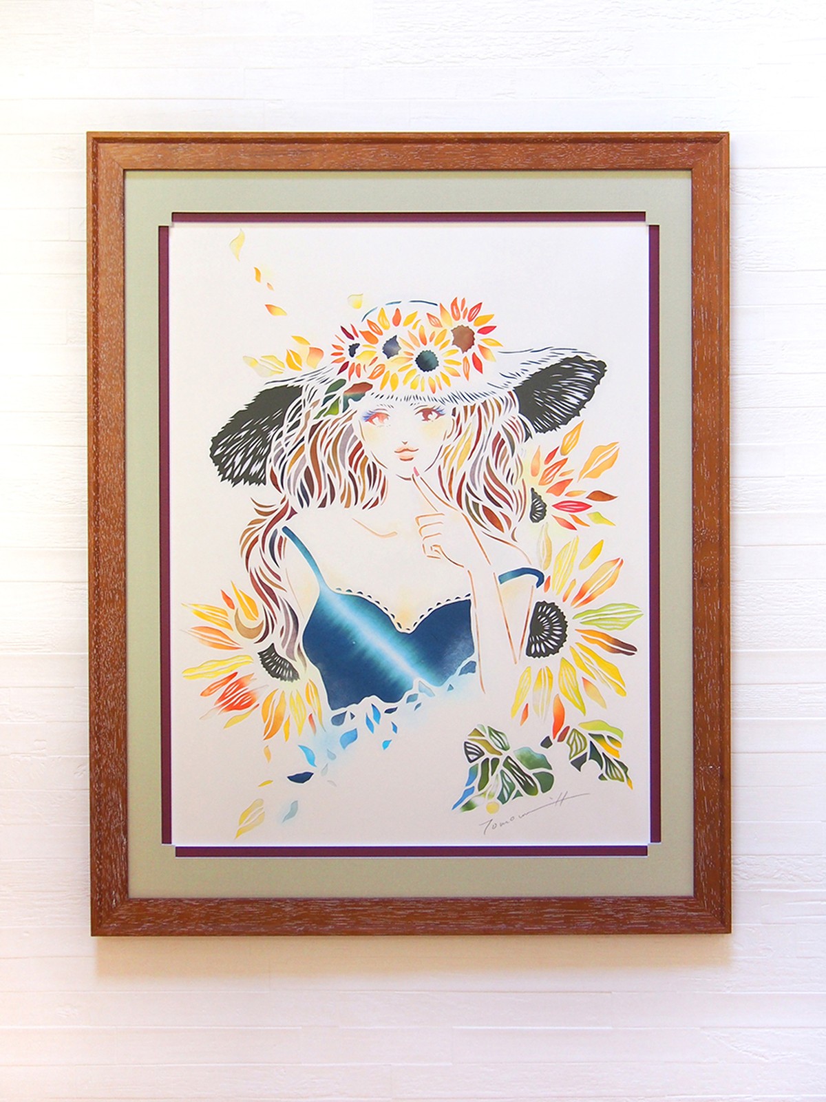 切り絵原画「my summer girl」 | Tomomi Hiraishi