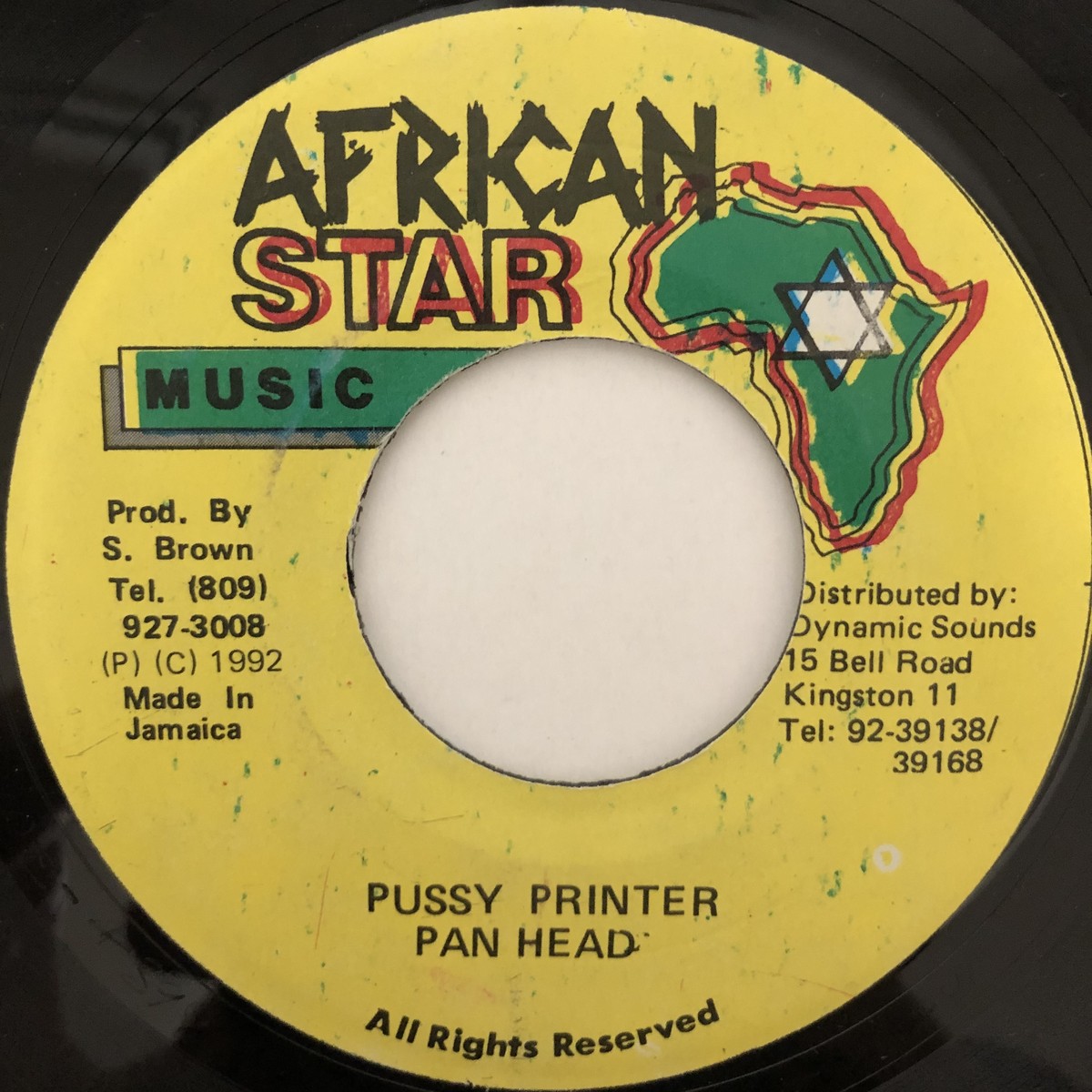 Pan Head Pussy Printer【7 20470】 Jamaican Soul