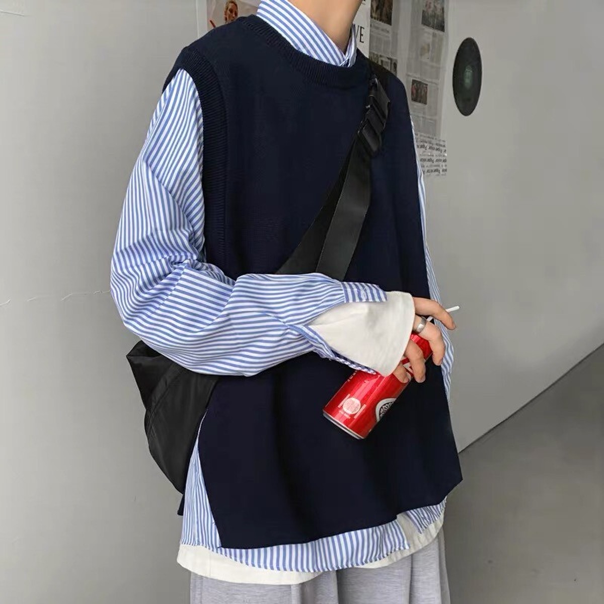 Creo Select Slito Knit Vest スリット ニットコーデ ベストコーデ 21ss 春夏コーデ 韓国ファッション 海外ファッション メンズコーデ ストリート Colors Official Base