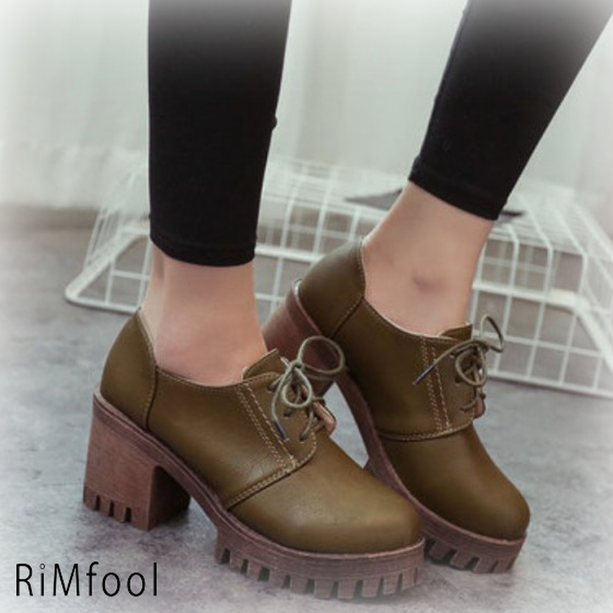 オックスフォード靴 レディースシューズ 厚底 8 5cmヒール おじ靴 裏起毛 レディース 通勤 通学 秋新作 Rimfool