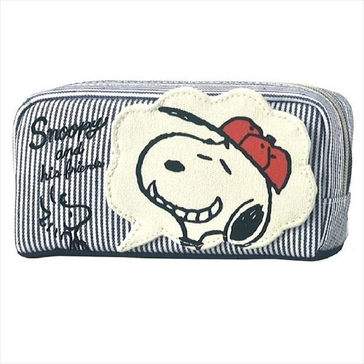 スヌーピー ふきだしポケット付きペンケース ヒッコリー 雑貨のぱんぷきん