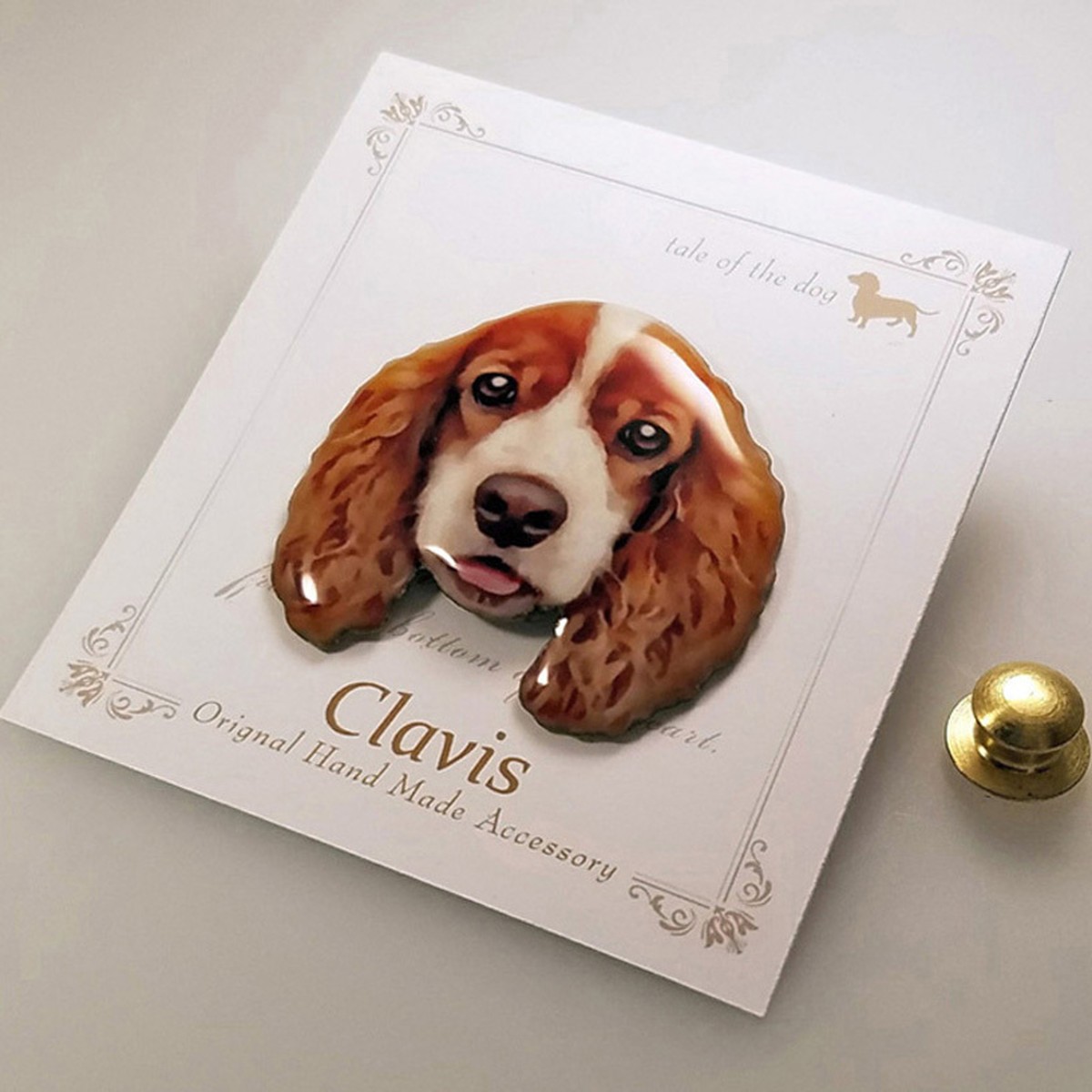 アメリカンコッカースパニエル パーティーカラー Mサイズ ピンバッジ Atelier Clavis アトリエ クラビス