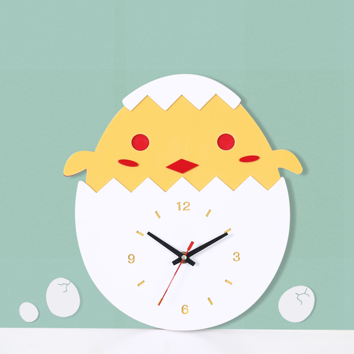 ひよこモチーフ かわいい 卵 ヒョコ イラスト 子供部屋 時計 インテリア Clock クロック 壁掛け ウォール ウォッチ オシャレ Clock Flog