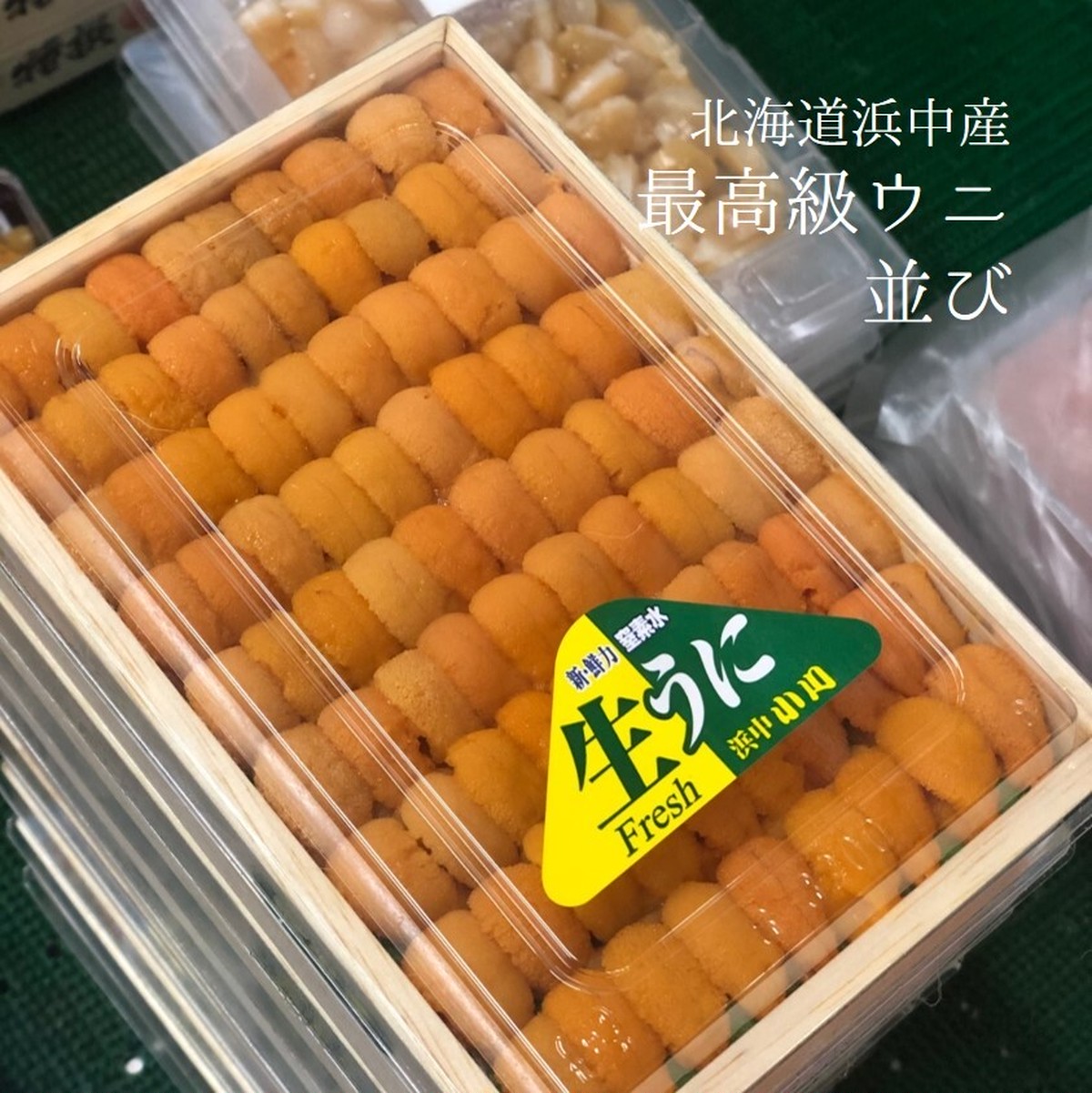 特上ウニ 並び 北海道産浜中産 エゾバフンウニ 0 250g 特上浜中ウニｘ１ 冷蔵 Okawari 豊洲直送の高級海産物をお届け