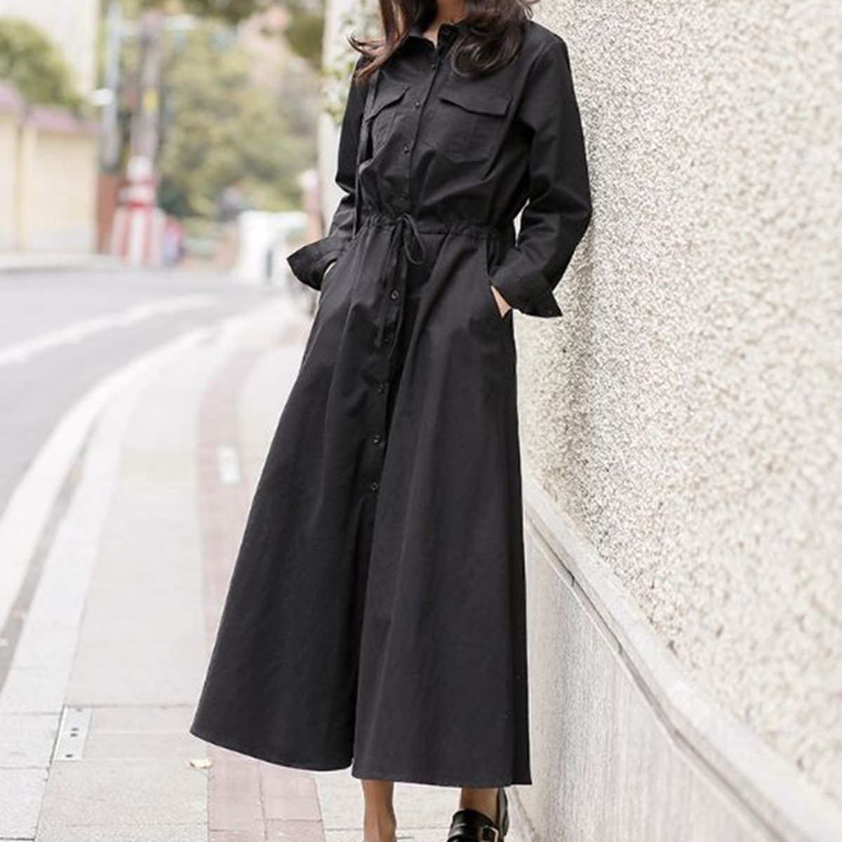 ロングワンピース 長袖 長袖ロングワンピース ワンピース 黒 黒ワンピース 黒 ワンピース 長袖 ワンピース ロング 黒 黒のワンピース 黒のロングワンピース 黒のロングワンピース レディース ワンピース ロングワンピース 秋冬 ワンピース 秋冬 レディース 秋冬
