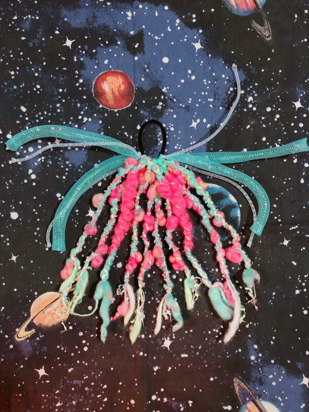 みどろや ピンク 水色ファンシー 毛糸エクステ みどろや