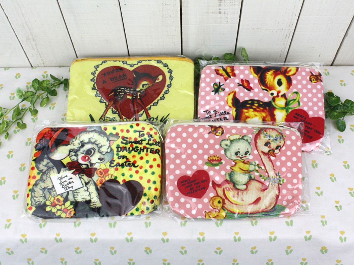 レトロアニマル ふわふわのポーチ アンティーク ヴィンテージ Honeycoco ハニココ