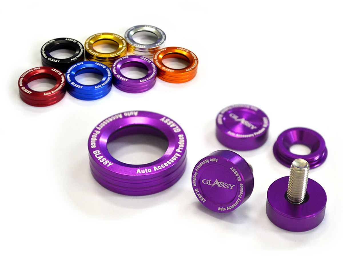 ライセンスプレート 封印 ボルトキャップ フルカバーver 2 アルマイトver Car Parts Glassy