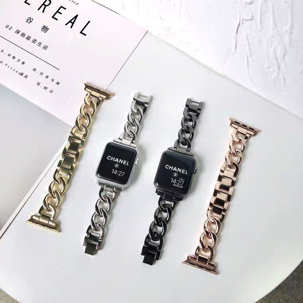 当日発送 かわいいチェーンのapple Watch Belts アップルウォッチベルト バンド 時計用ベルト Awb0010 R S Qingcheng