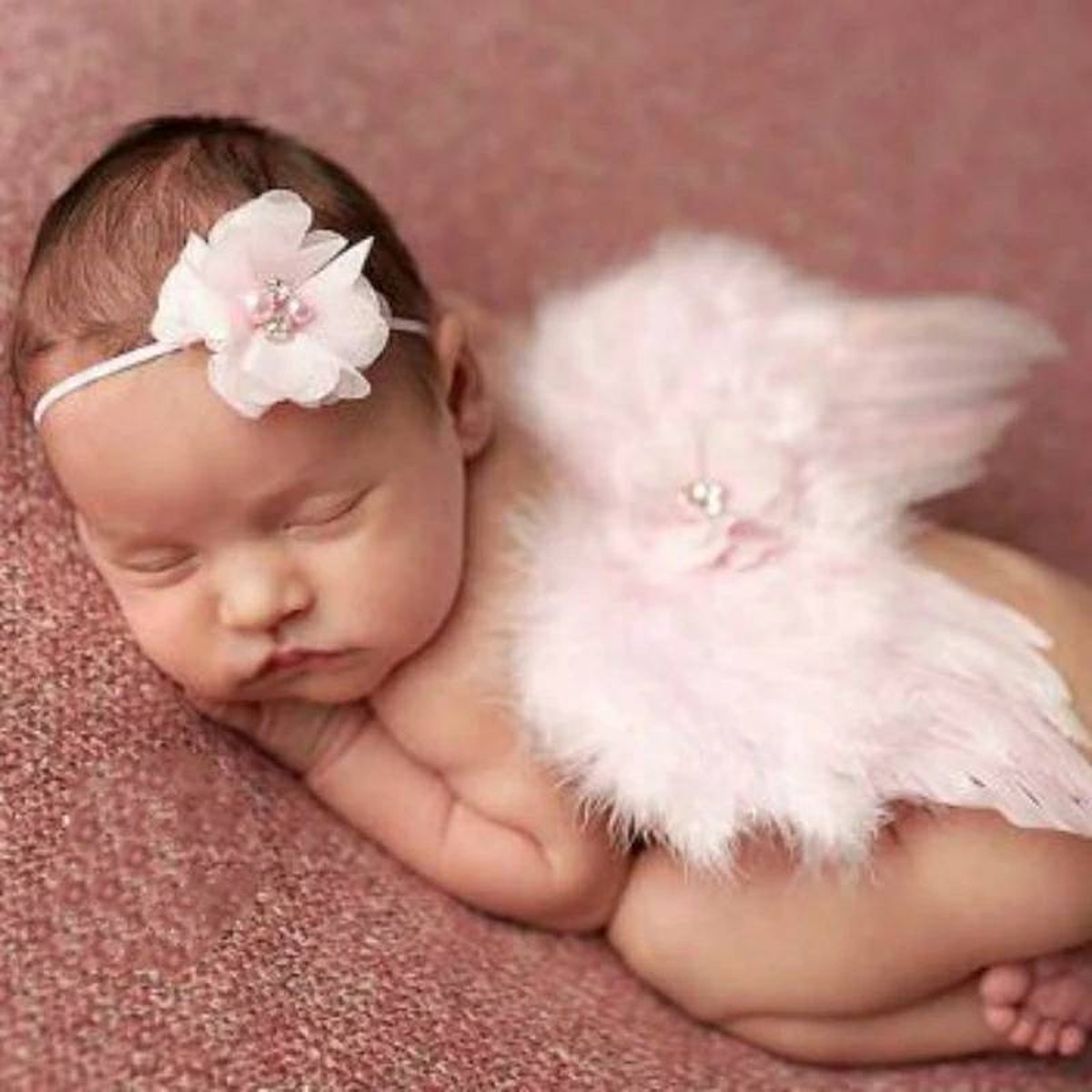 ベビー 赤ちゃん 記念写真 天使の羽 フラワー