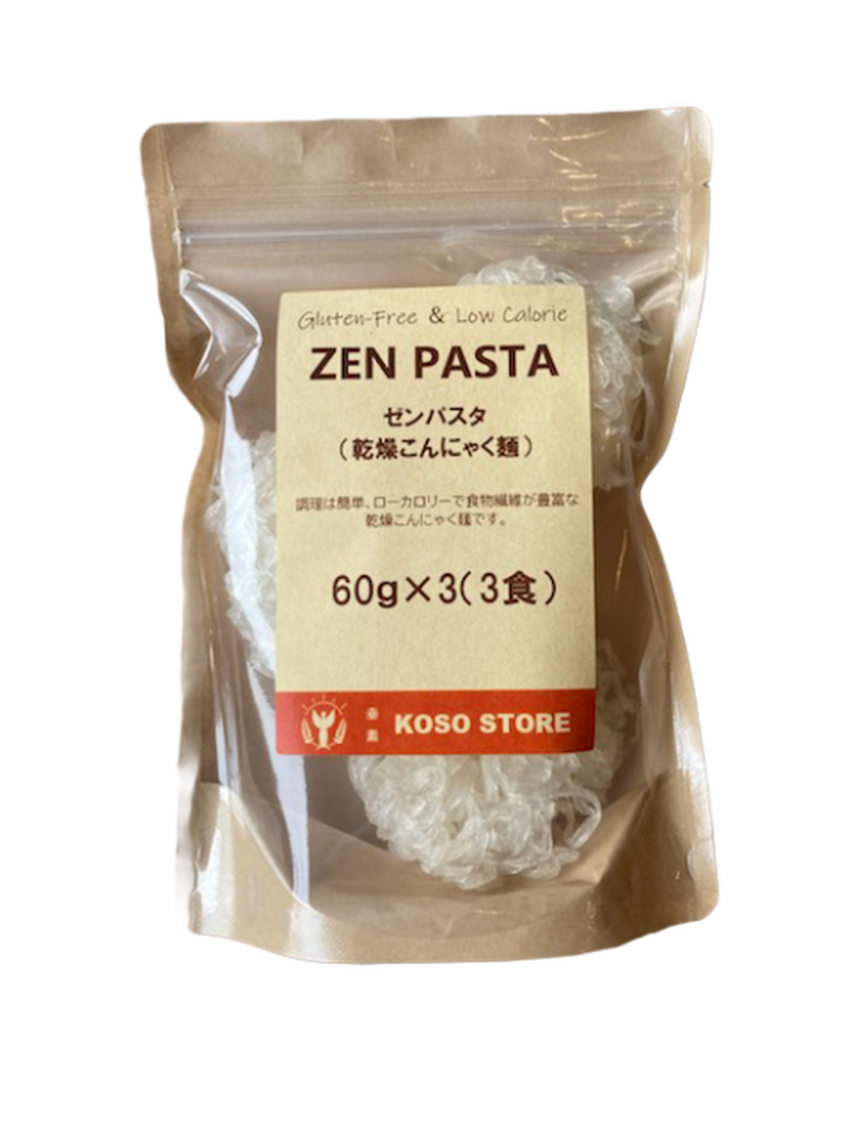 Zen Pasta 3食 乾燥こんにゃく麺 Koso Store S
