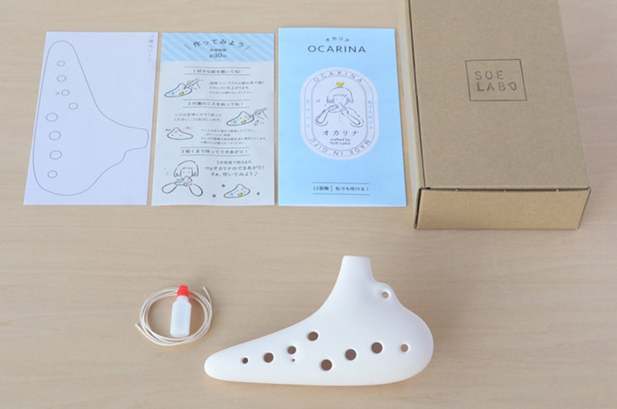 お絵描き工作キット オカリナ12音階 自分で作る本物の楽器工作キット 子供と初心者向け楽器専門店 70歳からはじめられるオカリナ スエラボ工房