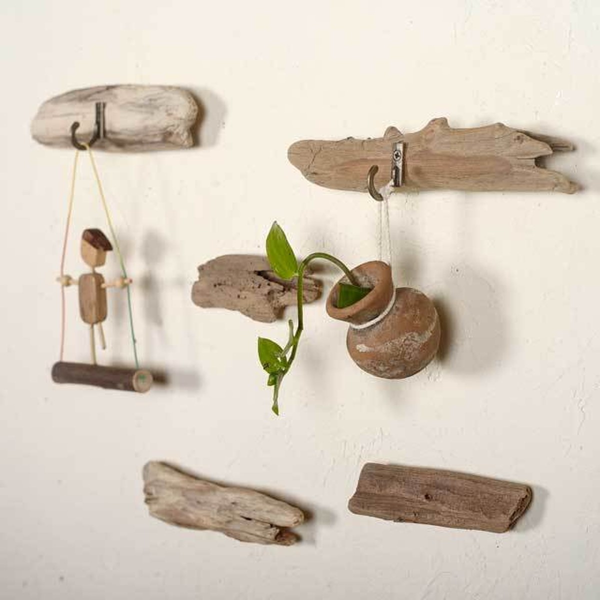 送料無料 流木のマグネット３個 流木のマグネットフック付き２個ー５ Online Shop 森のもののけ