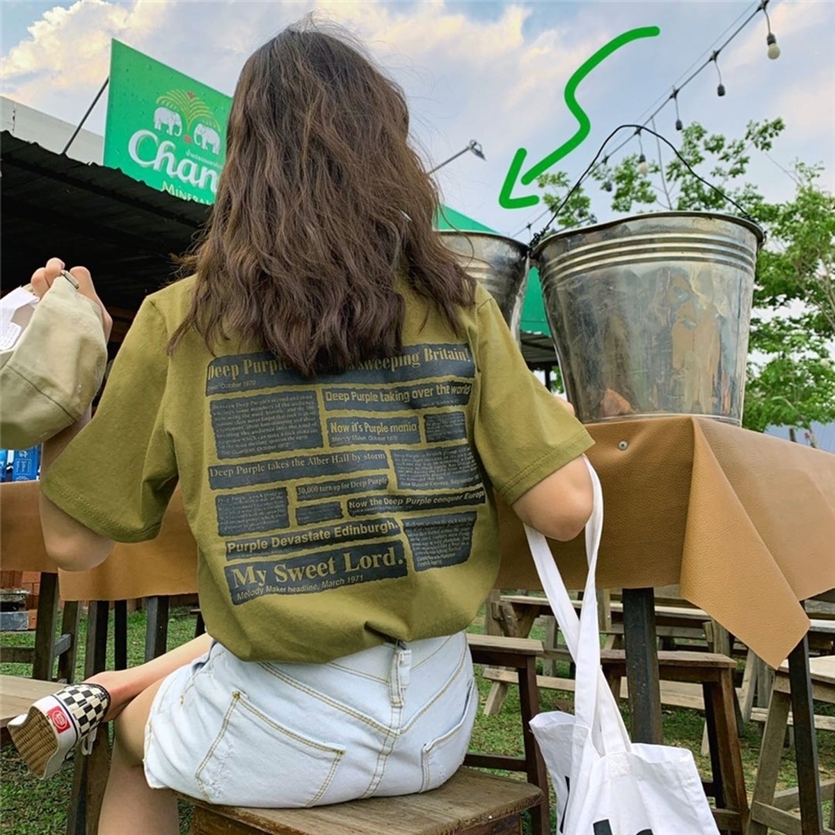 レトロバックプリントtシャツ 韓国レディースファッション通販 Keatc ケット シー