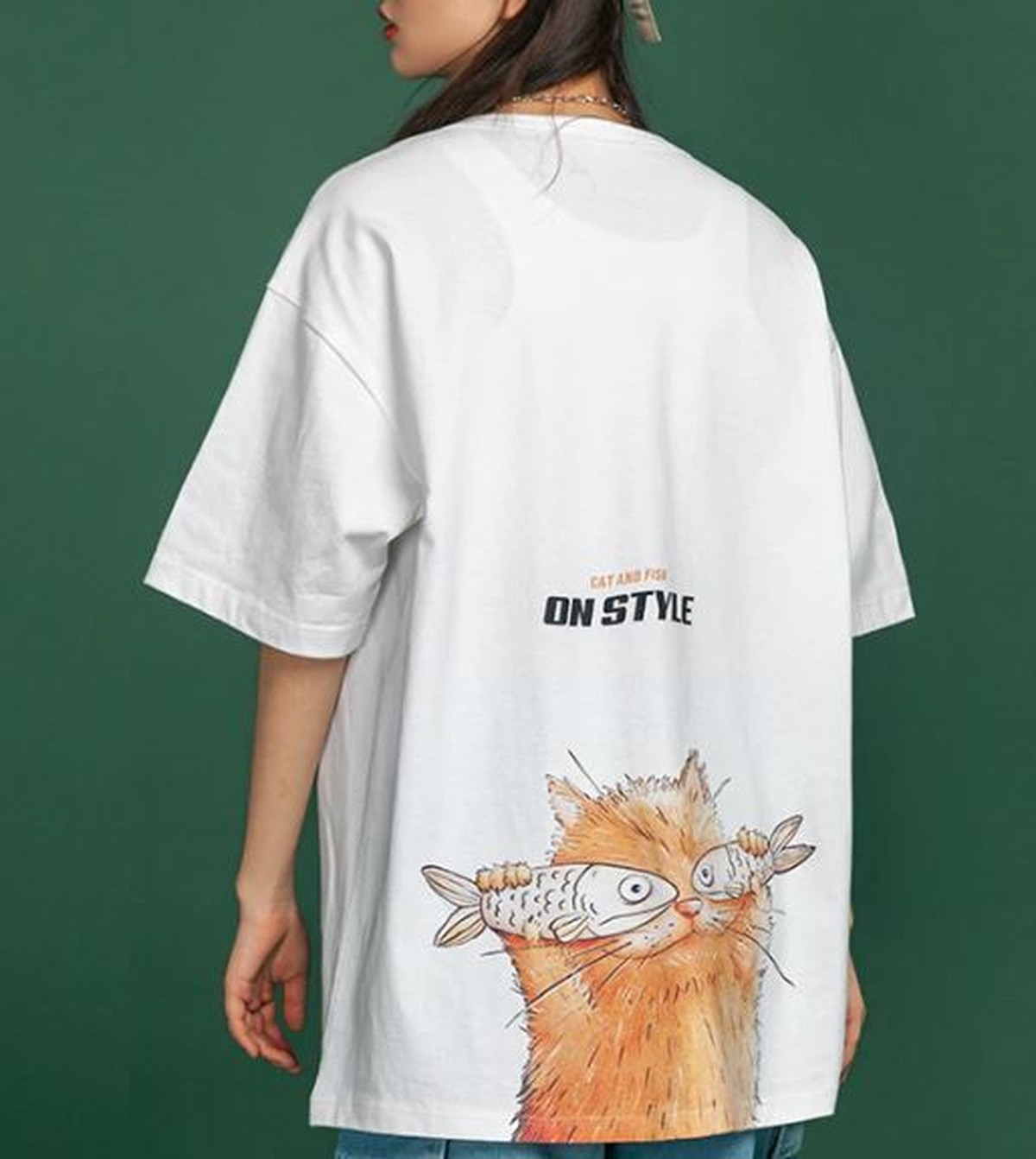 3色 魚で目を隠す猫がかわいいおもしろｔシャツ 猫グッズ 猫雑貨通販 にゃん処