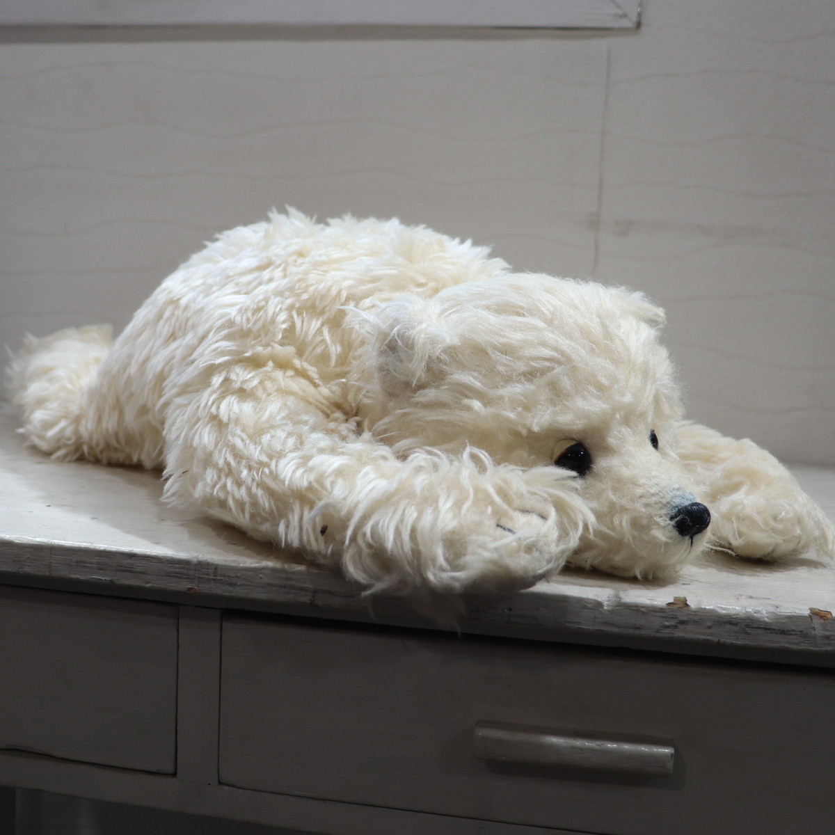 特別送料無料 クマぬいぐるみ 白くま かわいい ハンドメイド品 ネムリ目 くま ぬいぐるみ Popschooltwenterand Nl