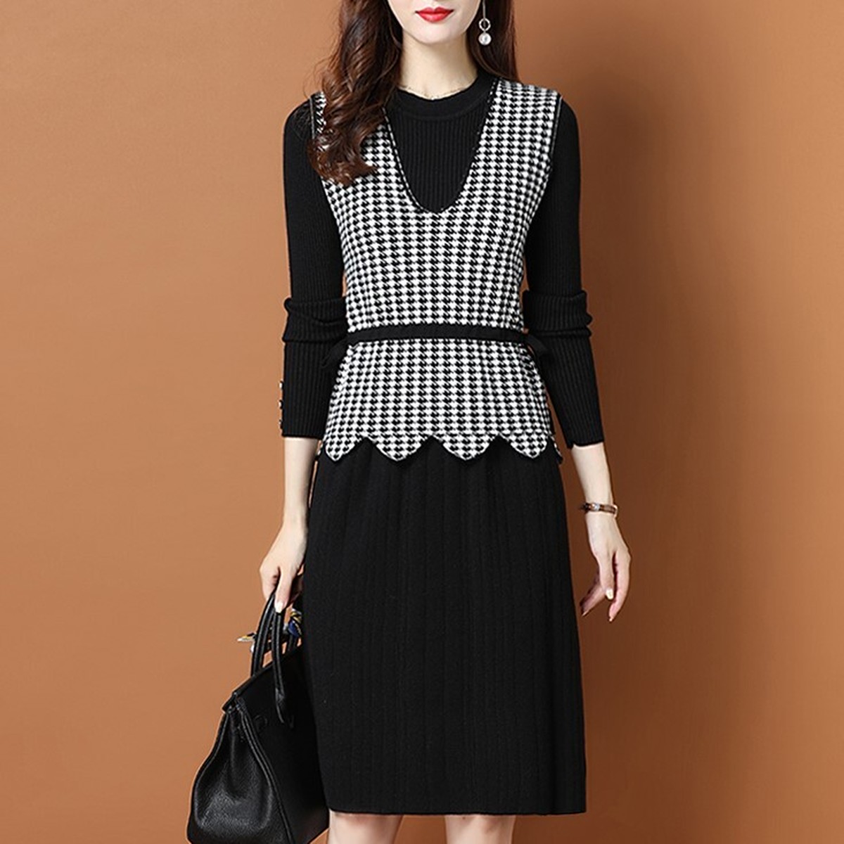 即納 セットアップ ニットワンピース ベスト ウエストマーク ベルト 長袖 リブニット 無地 ツイード 大人可愛い エレガントきれいめ 女子会 お 絶対一番安い Carlavista Com