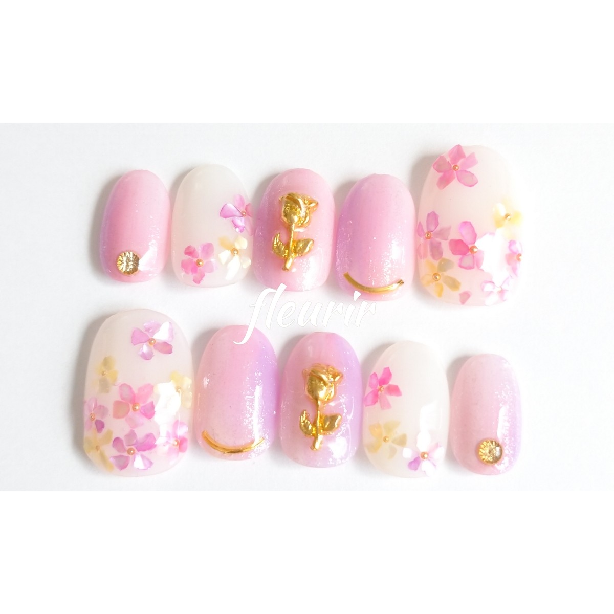 ネイルチップ シェルフラワー お花 ラプンツエルイメージ Nailfleurir