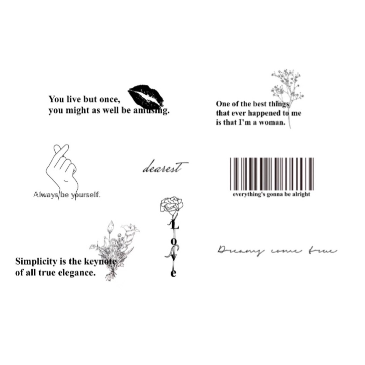 Tattoo Sticker Ver 1 タトゥーシール Dearest