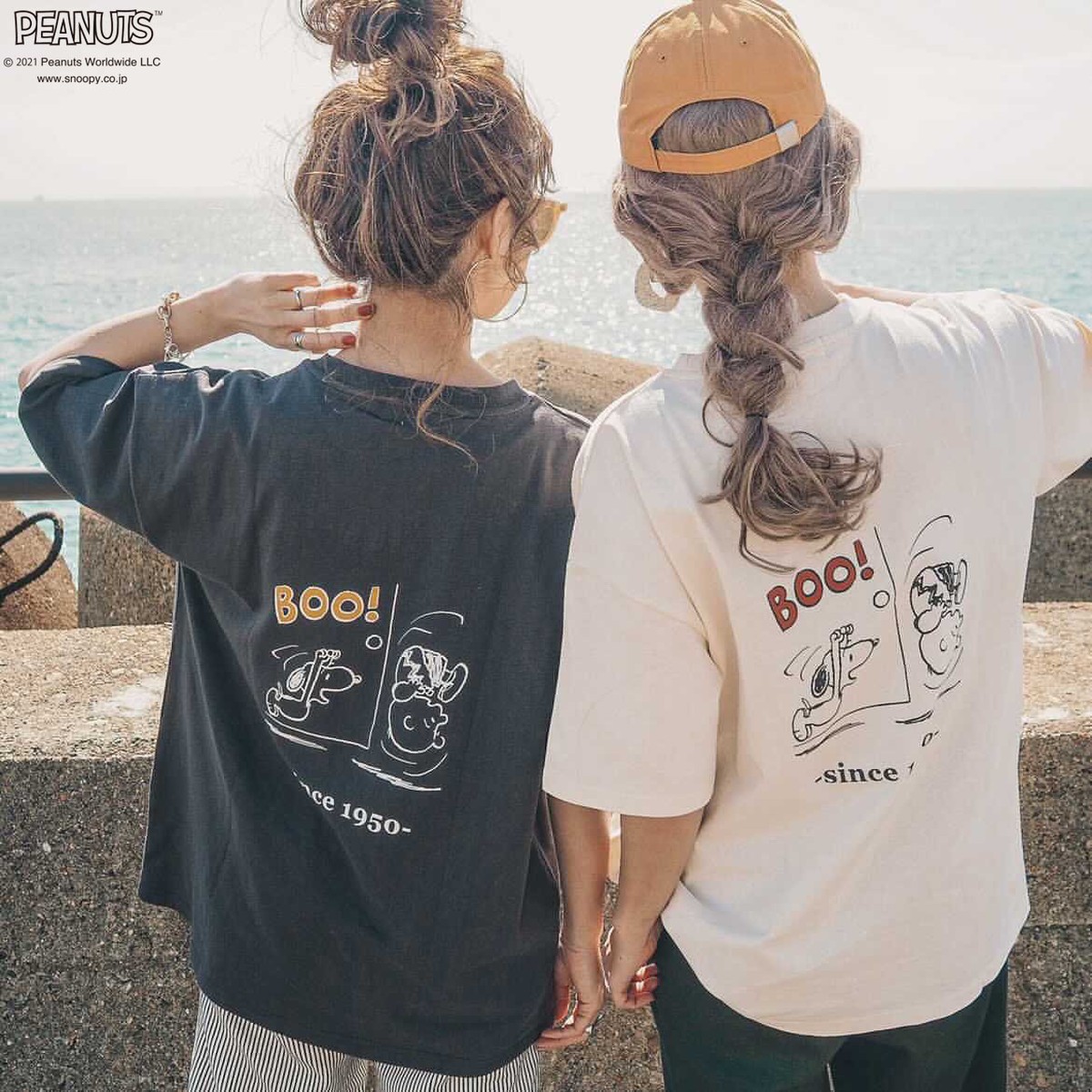 オフシロ再入荷 スヌーピー手書き風プリントオーバーシルエットtee Peanuts No Power To The People Official Shop