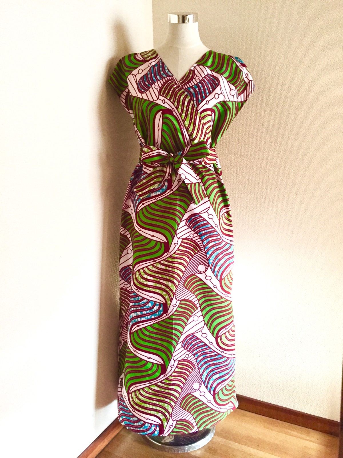 マキシワンピース アフリカ布 Tumambo African