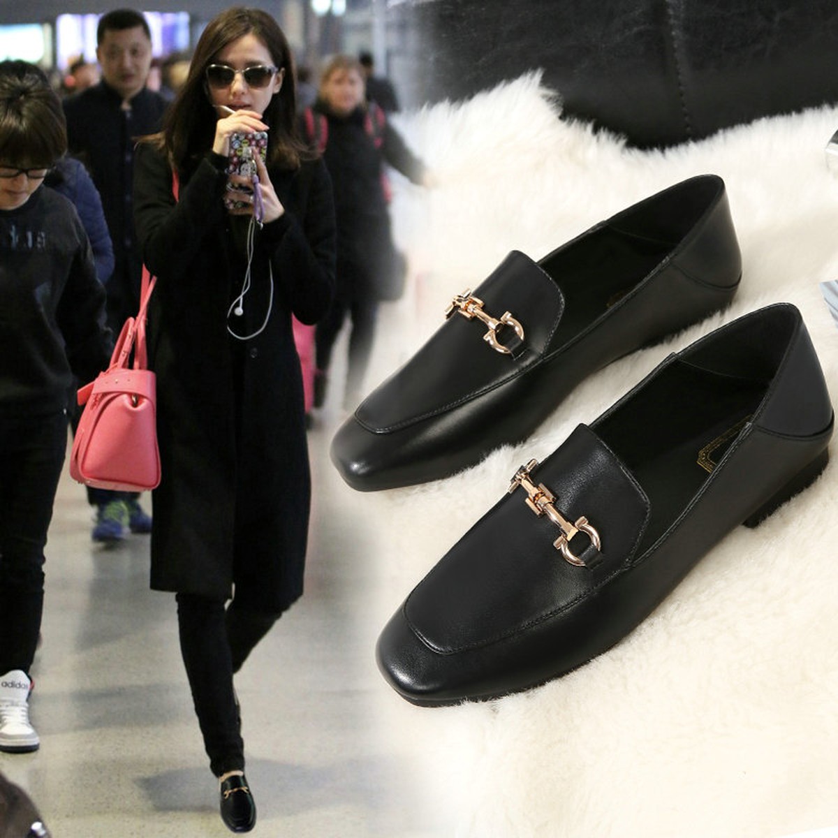 韓国ファッション オルチャン ローファー ホースビット おしゃれ かっこいい ブラック 黒 レトロ オルチャンファッション 韓国 P647 Korean Select 韓国ファッション オルチャンファッション