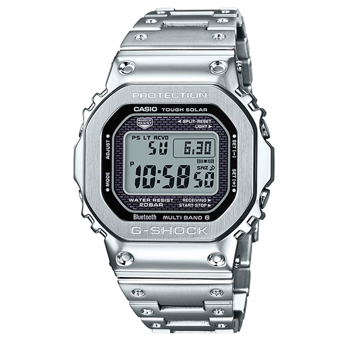 G-SHOCK GMW-B5000D-1JF フルメタル 鏡面シルバー 腕時計 カシオ ジーショック正規品 キムタク（ドラマ 教場）着用モデル